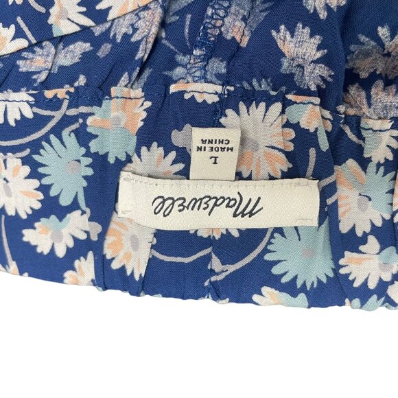 Modelwee Womens Blue Floral Print Pants  Relaxed Fit Soft Size L - Picture 5 of 7